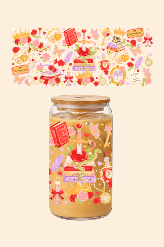 Romantasy Bookish Glass Tumbler