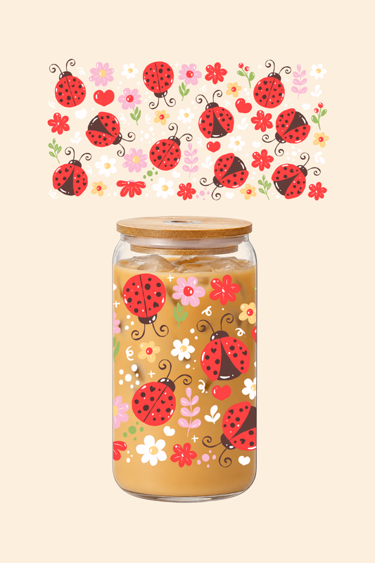 Ladybugs Glass Tumbler