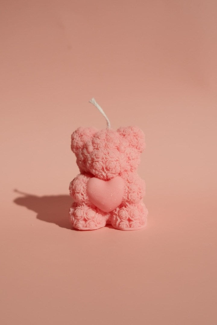 Rose Bear Candle - faith&joy