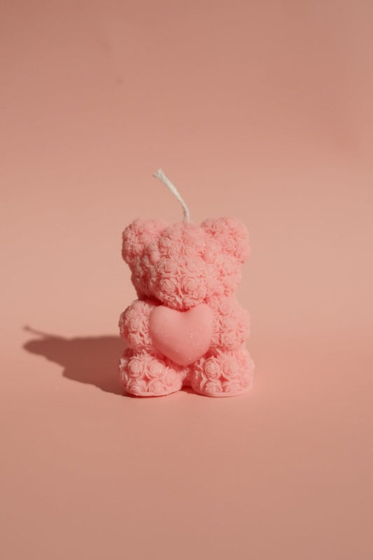 Rose Bear Candle - faith&joy