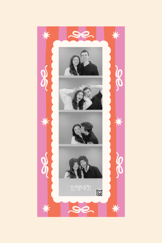 Pink Stripes Magnetic Photostrip Frame