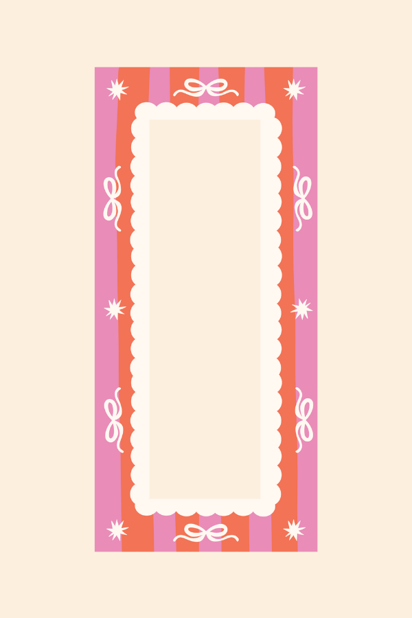 Pink Stripes Magnetic Photostrip Frame