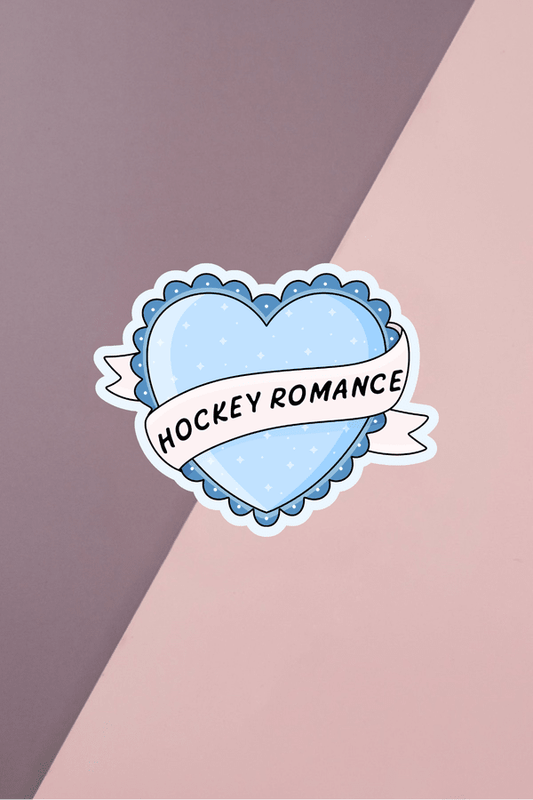 Hockey Romance Heart Sticker