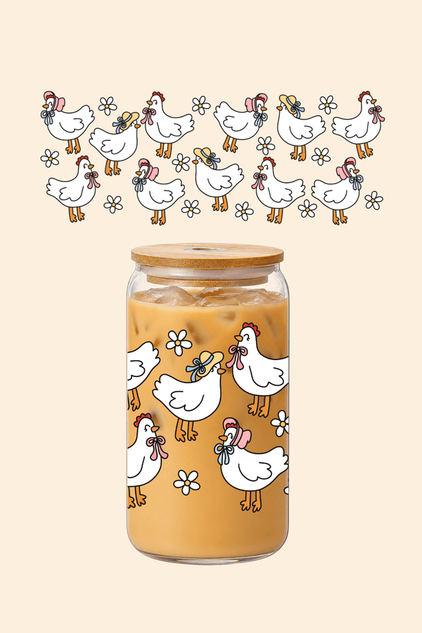 Chickens Glass Tumbler