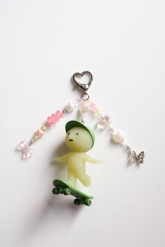 Skateboard Smiski Keychain