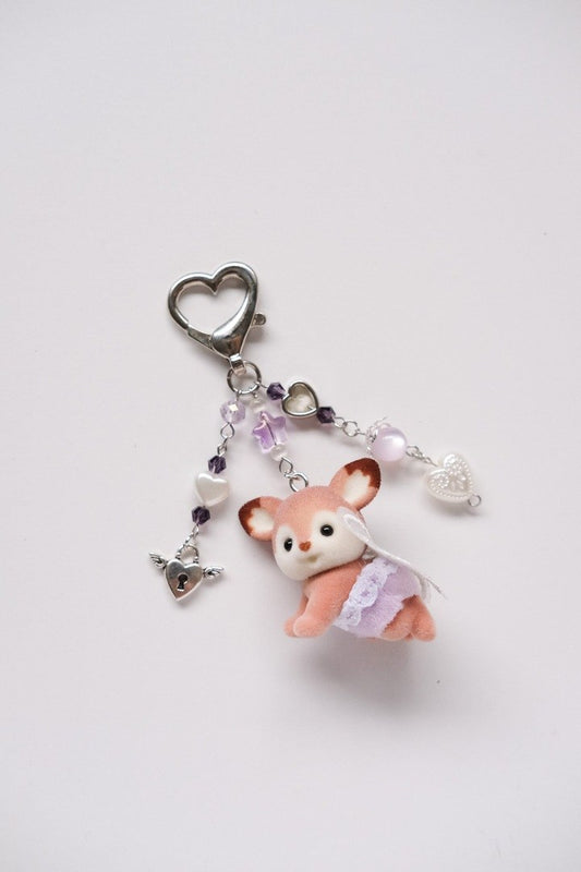 Purple Deer Slyvanian Family Keychain