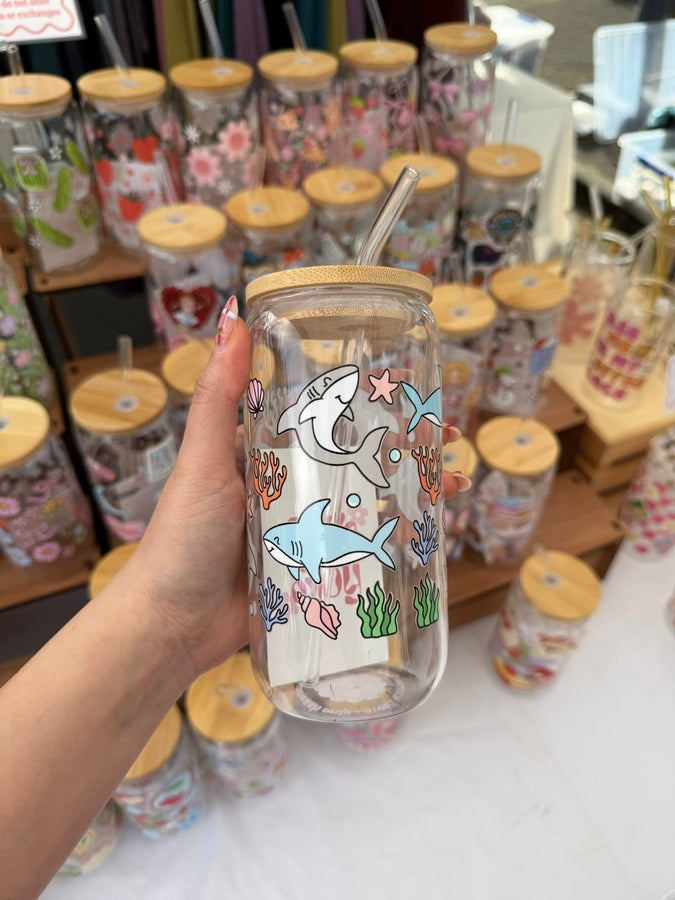 Sharks Glass Tumbler