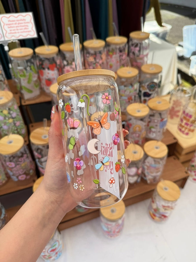 Spring Butterflies Glass Tumbler