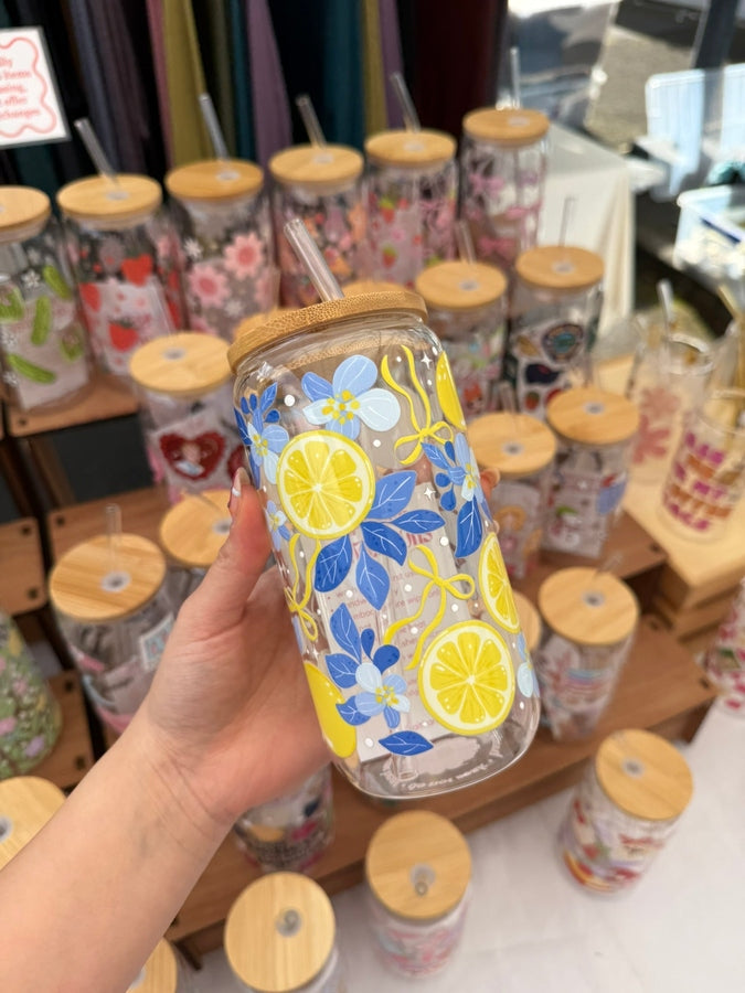 Blue Lemonade Glass Tumbler