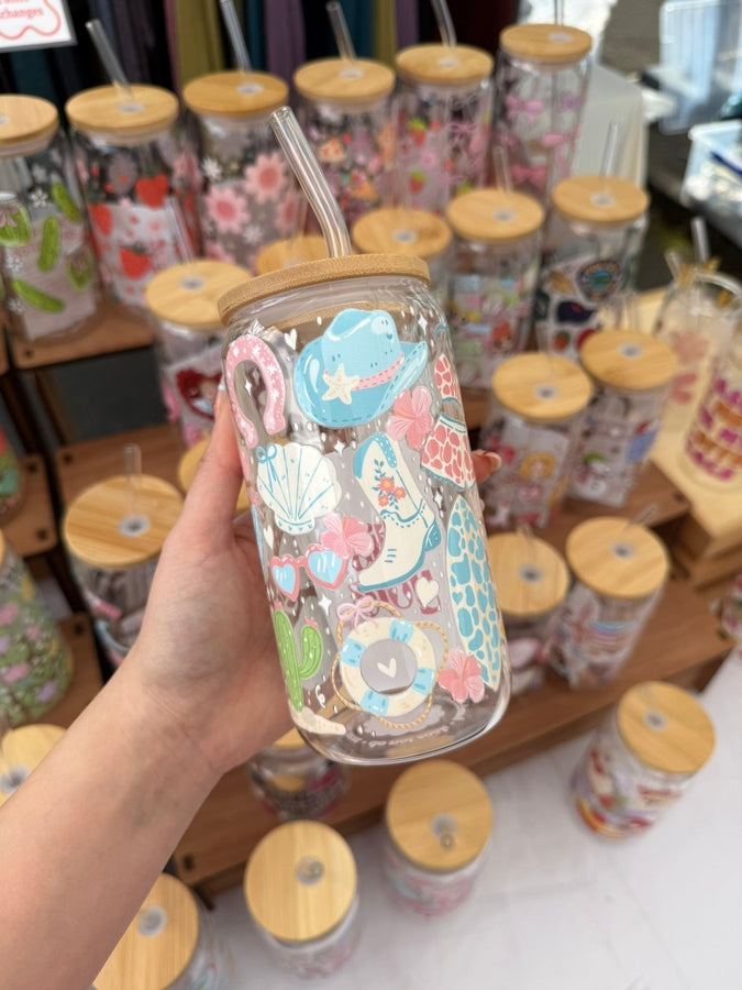 Coastal Cowgirl Glass Tumbler