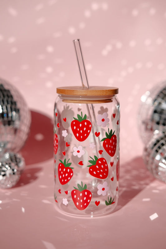 Strawberry Glass Tumbler