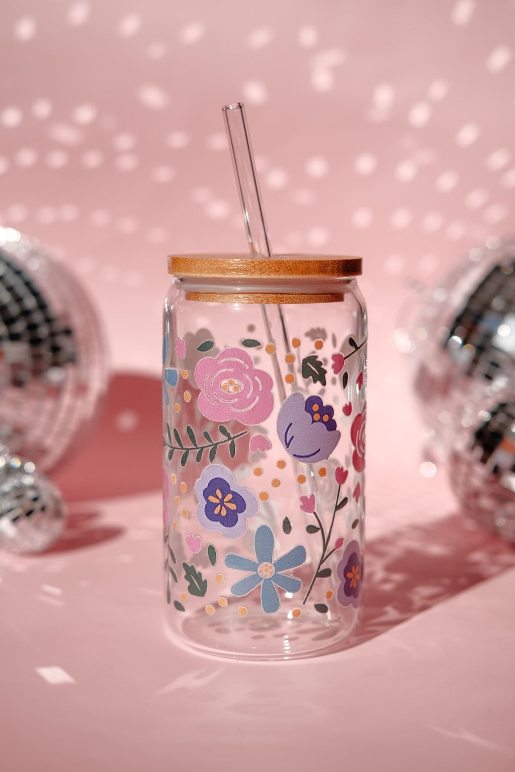 Floral Glass Tumbler