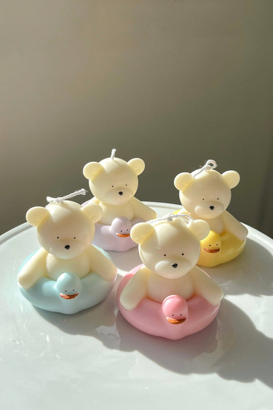 Pool Floaty Bear Candle - faith&joy