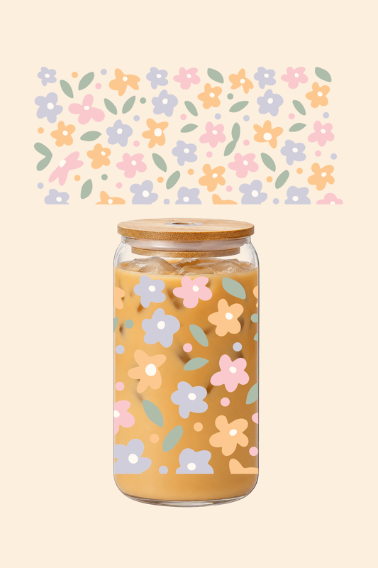Pastel Petals Glass Tumbler