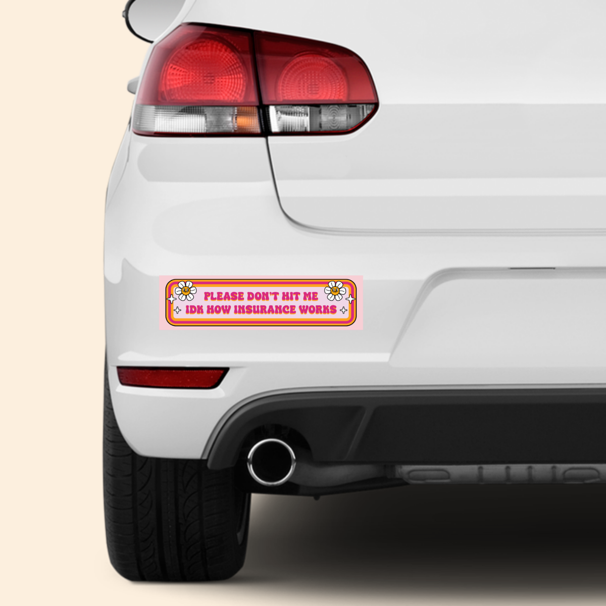 Please Don't Hit Me - Car Bumper Sticker