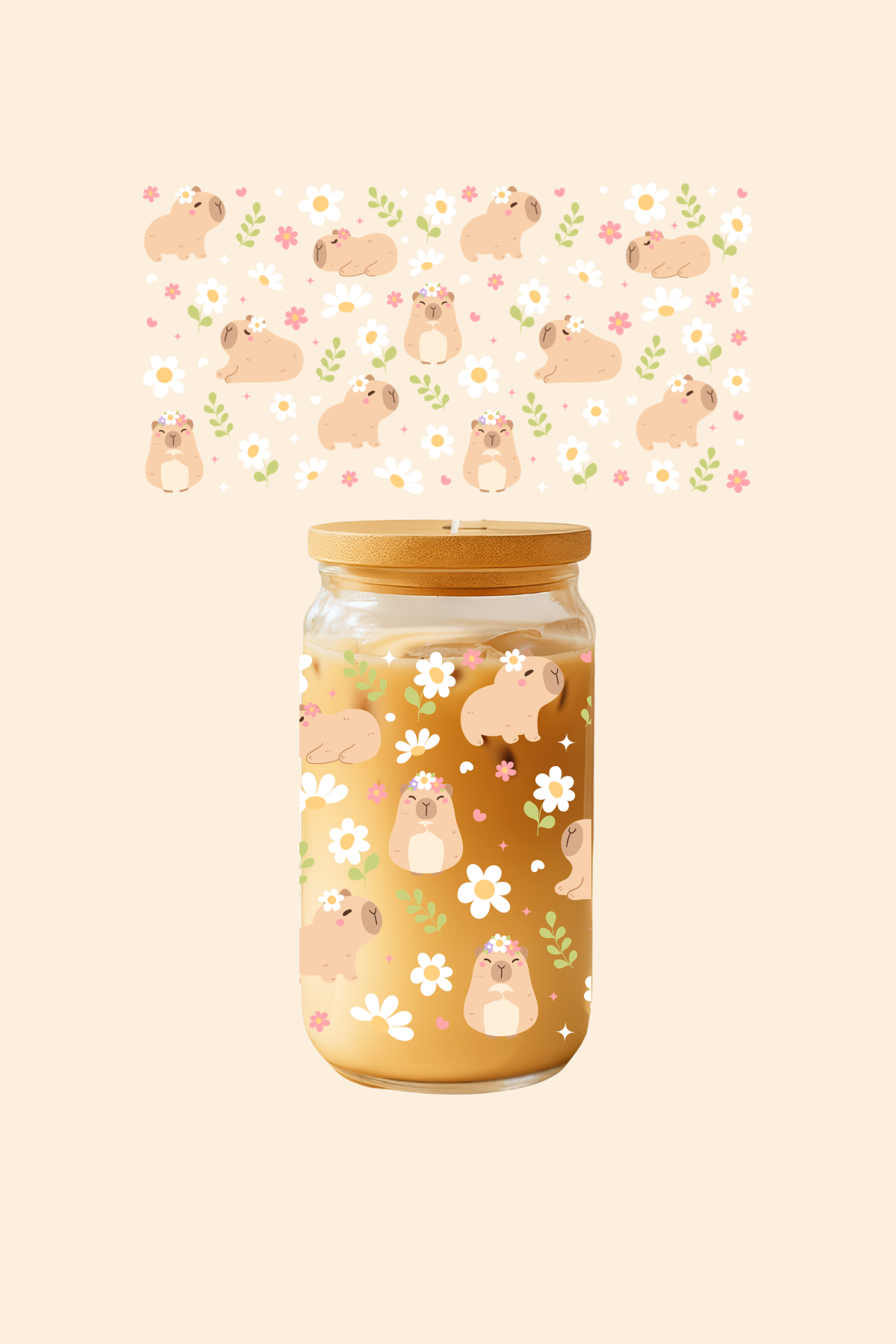 Spring Capybara Glass Tumbler