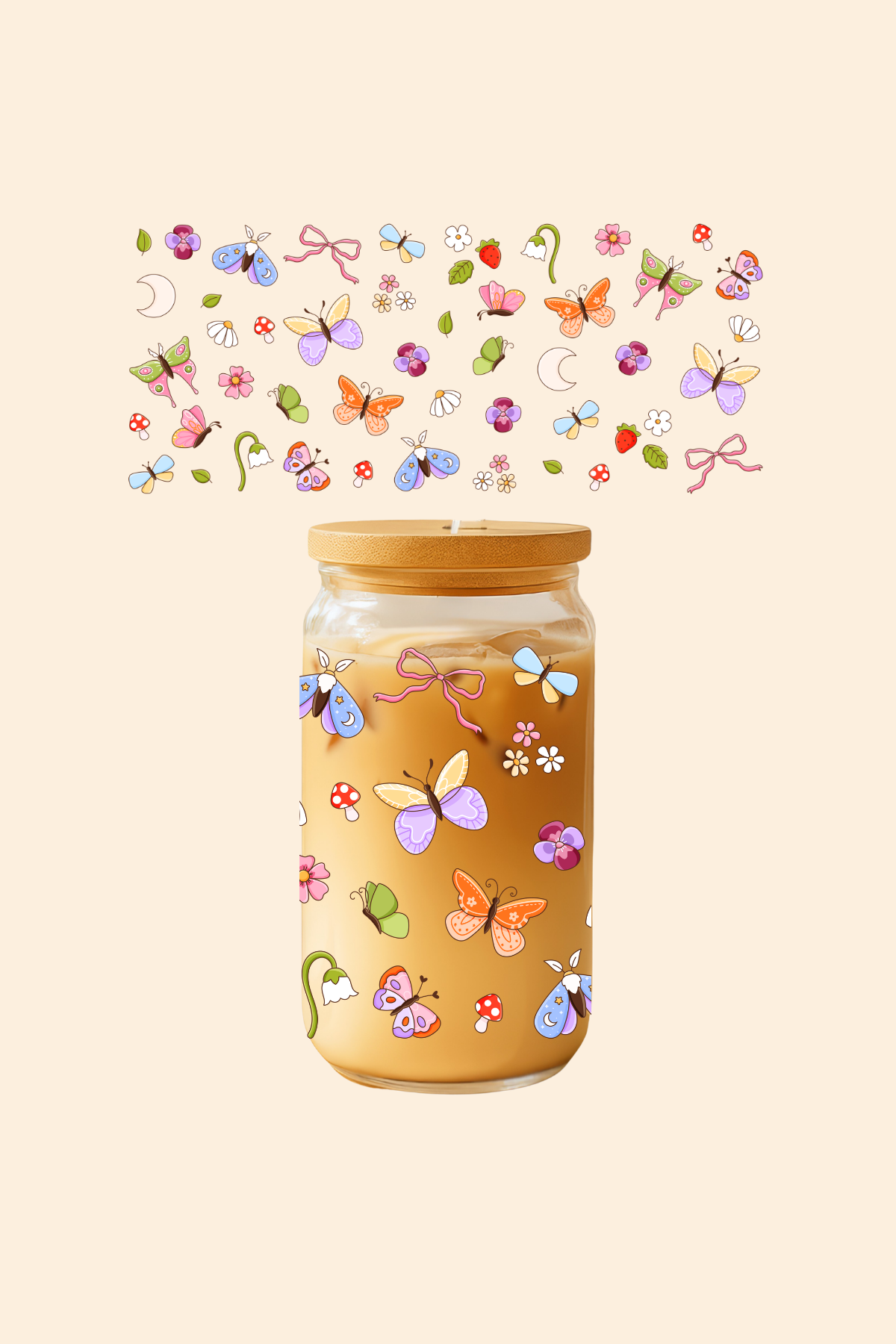 Butterfly Garden Glass Tumbler