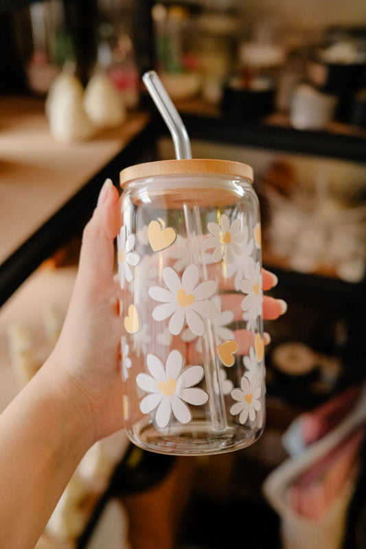 Daisies Glass Tumbler