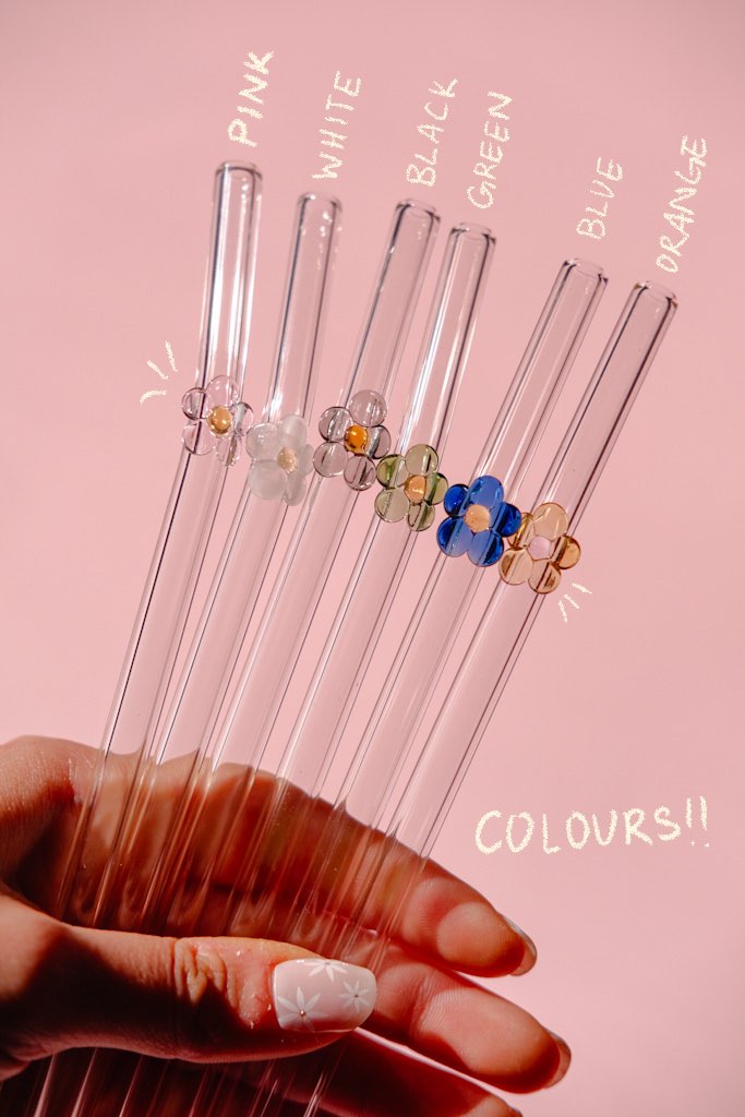 Flower Glass Straw
