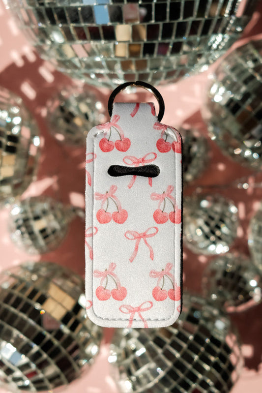 Cherry Bows - Lip Balm Holder Keychain