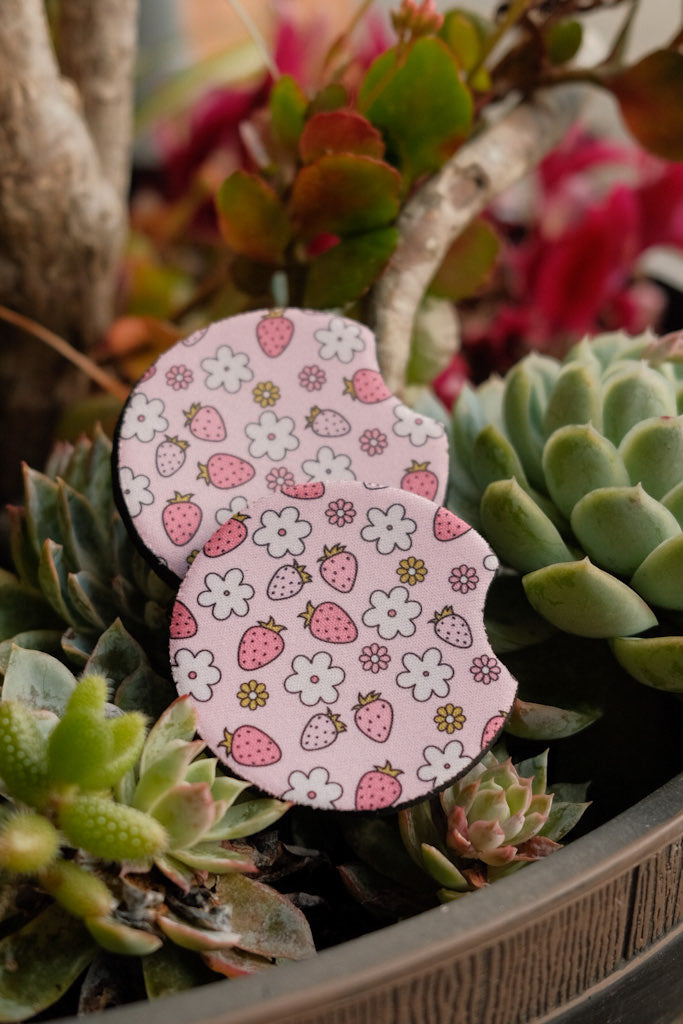 Strawberry Fields Car Coasters - 2 Pack