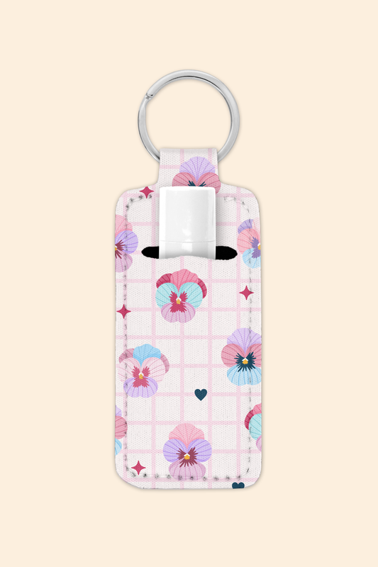 Pansy - Lip Balm Holder Keychain