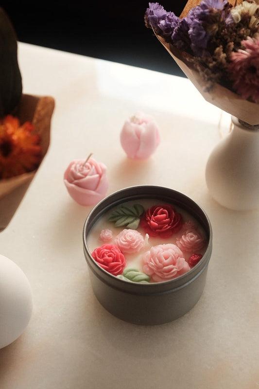 Elora - Rose Tin Candle - faith&joy